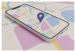 Image d'un téléphone avec une maps pour localiser l'organisme de formation